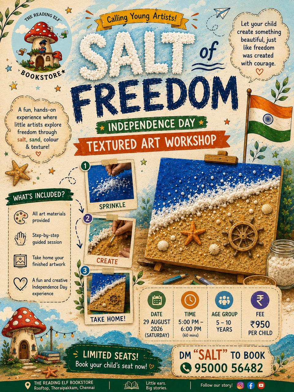 Salt of Freedom Independence Day Textured Art Workshop